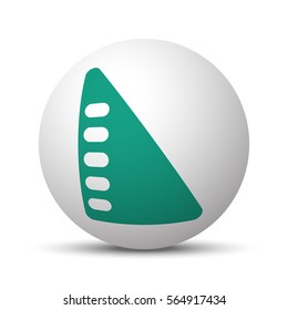 Green Set Square icon on white sphere