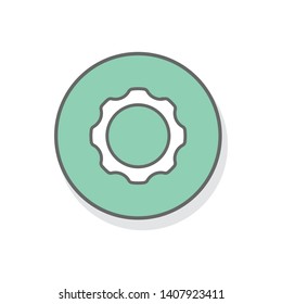 Green settings icon isolated on white background. Gear symbol modern, simple, vector, icon for website design, mobile app, ui. Vector Illustration