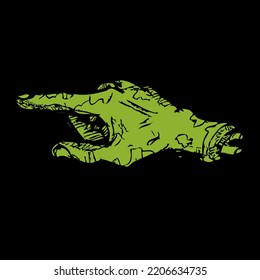 Green Severed Zombie Hand Pointing Direction