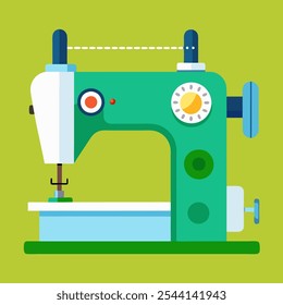 green sewing machine vector illustration