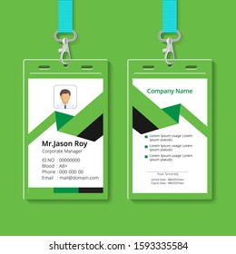 green shade effect and creative corporate id card template design