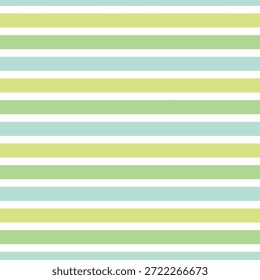 Green Shades horizontal stripes vector seamless pattern. Foliage Hues Lines abstract background. Geometrical surface design. 