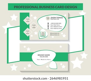 Green And Shadow Color Business Card With a Creative Design.
Minimal Design of Business Card in a Elegant Manner. 
Outstanding Creativity of a Beautiful Visiting Card.