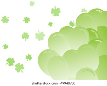 green shamrock blossom background with balloons