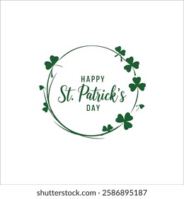 Green Shamrock Circle Logo for St. Patricks Day Festivities
Elegant St. Patricks Day Frame with Hand Lettered Text