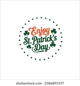 Green Shamrock Circle Logo for St. Patricks Day Festivities
Elegant St. Patricks Day Frame with Hand Lettered Text