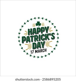 Green Shamrock Circle Logo for St. Patricks Day Festivities
Elegant St. Patricks Day Frame with Hand Lettered Text