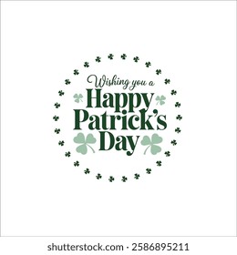 Green Shamrock Circle Logo for St. Patricks Day Festivities
Elegant St. Patricks Day Frame with Hand Lettered Text