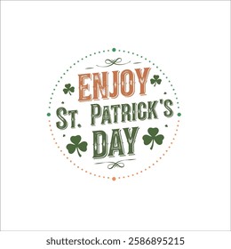 Green Shamrock Circle Logo for St. Patricks Day Festivities
Elegant St. Patricks Day Frame with Hand Lettered Text