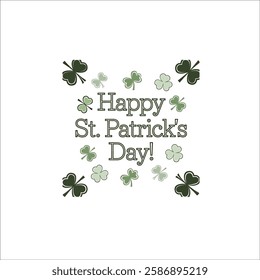 Green Shamrock Circle Logo for St. Patricks Day Festivities
Elegant St. Patricks Day Frame with Hand Lettered Text