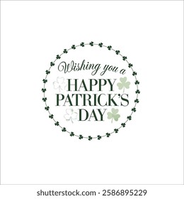 Green Shamrock Circle Logo for St. Patricks Day Festivities
Elegant St. Patricks Day Frame with Hand Lettered Text