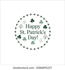 Green Shamrock Circle Logo for St. Patricks Day Festivities
Elegant St. Patricks Day Frame with Hand Lettered Text
