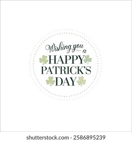 Green Shamrock Circle Logo for St. Patricks Day Festivities
Elegant St. Patricks Day Frame with Hand Lettered Text