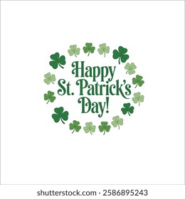 Green Shamrock Circle Logo for St. Patricks Day Festivities
Elegant St. Patricks Day Frame with Hand Lettered Text