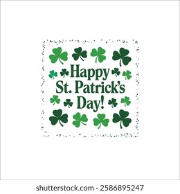 Green Shamrock Circle Logo for St. Patricks Day Festivities
Elegant St. Patricks Day Frame with Hand Lettered Text