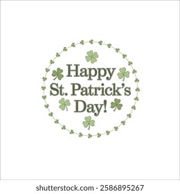 Green Shamrock Circle Logo for St. Patricks Day Festivities
Elegant St. Patricks Day Frame with Hand Lettered Text