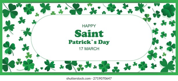 Frontera verde del trébol del trébol para las celebraciones del día de San Patricio Vector