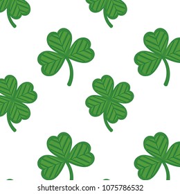 Green shamrock or clover decorative embroidery illustration.
