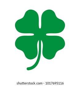 Green shamrock clover icon. Irish symbol of luck. Vector illustration.