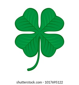Green shamrock clover icon. Irish symbol of luck. Vector illustration.