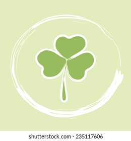 Green shamrock or clover leaf, Irish symbol of Patrick day celebration