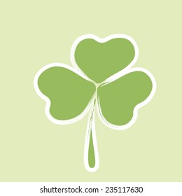 Green shamrock or clover leaf, Irish symbol of Patrick day celebration