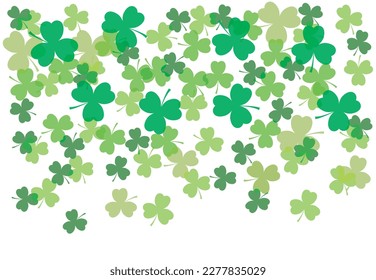 Green shamrock clover leaves.Vector outline illustration and background.