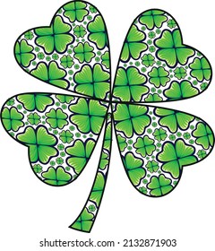 Green Shamrock clover Symbols and Icon Vector illustration for Irish St. Patrick's Day