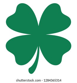 Зеленый значок вектор трилистника клевера. Символ дня Святого Патрика, знак листьев лепрекона. Клевер Shamrock изолированный, плоский декоративный элемент. Иллюстрация логотипа.