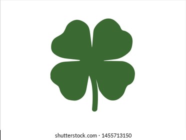 Green shamrock clover vector icon