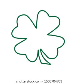 Green Shamrock clover vector icon. St Patrick day symbol, leprechaun leaf sign. Shamrock clover isolated, flat decorative element. Logo illustration.