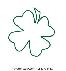  Green Shamrock clover vector icon. St Patrick day symbol, leprechaun leaf sign. Shamrock clover isolated, flat decorative element. Logo illustration.
