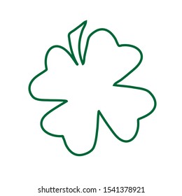  Green Shamrock clover vector icon. St Patrick day symbol, leprechaun leaf sign. Shamrock clover isolated, flat decorative element. Logo illustration.