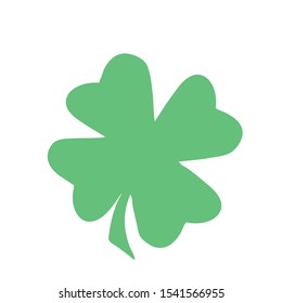  Green Shamrock clover vector icon. St Patrick day symbol, leprechaun leaf sign. Shamrock clover isolated, flat decorative element. Logo illustration.