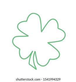  Green Shamrock clover vector icon. St Patrick day symbol, leprechaun leaf sign. Shamrock clover isolated, flat decorative element. Logo illustration.