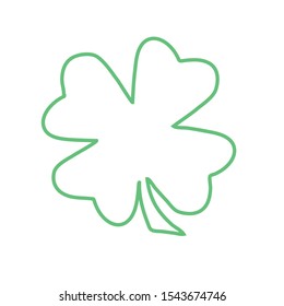  Green Shamrock clover vector icon. St Patrick day symbol, leprechaun leaf sign. Shamrock clover isolated, flat decorative element. Logo illustration.