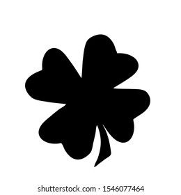 Green Shamrock clover vector icon. St Patrick day symbol, leprechaun leaf sign. Shamrock clover isolated, flat decorative element. Logo illustration.