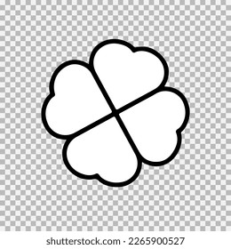 Green Shamrock clover vector icon. St Patrick day symbol, leprechaun leaf sign. Shamrock clover isolated, flat decorative element. Logo illustration.