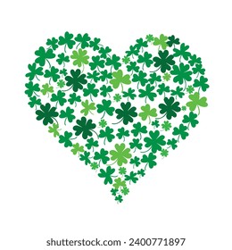 Green shamrock clover vector icon. St Patrick day symbol, leprechaun leaf sign. Shamrock clover isolated, flat decorative element. Logo illustration.