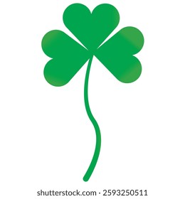 Green shamrock clover vector icon. St Patrick day symbol, leprechaun leaf sign.