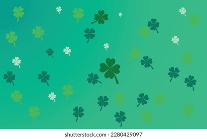 Green shamrock four leaf clover green background seamless pattern green clover, abstract green leaf background for your design, vector art illustration