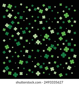 Green shamrock four leaf clover green background seamless pattern green clover, abstract green leaf background for your design, vector art illustration