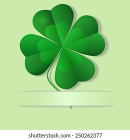 Green shamrock, four leaf clover, well layered vector illustration