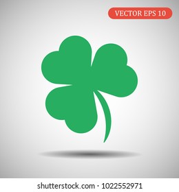 green shamrock icon. vector illustration eps 10