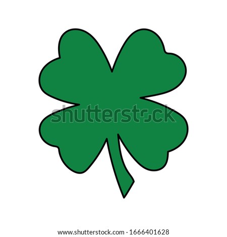 Green Shamrock Icon Vector . St Patrick Day Symbol