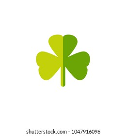 Green Shamrock illustration isolated on white. Clover leaf. St Patrick day vector. Irish symbol