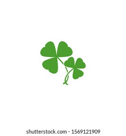 Green Shamrock illustration isolated on white. Good luck symbol.  Clover three leaf flower. St Patrick day vector. Irish symbol.