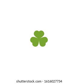 green Shamrock illustration isolated on white. Clover three leaf flower. St Patrick day vector. Irish symbol.