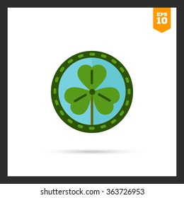 Green shamrock leaf  icon