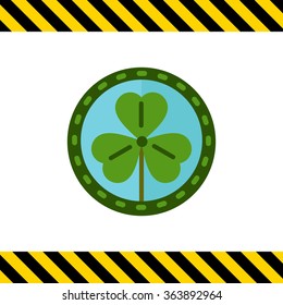 Green shamrock leaf  icon